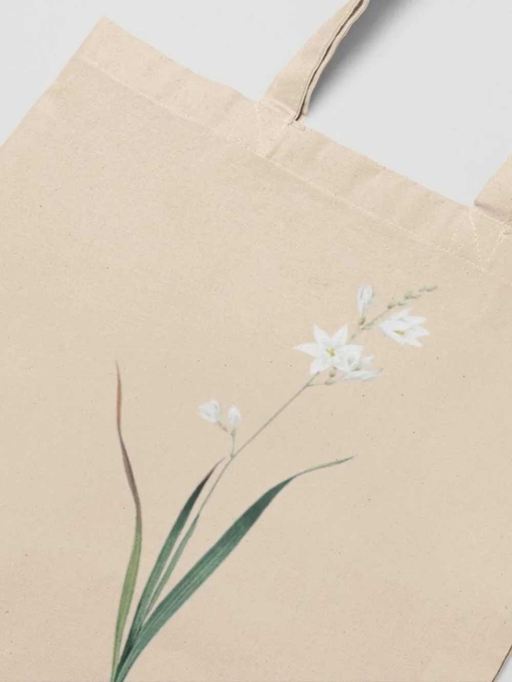 Lily Vintage Floral Print Graphic Canvas Tote Bag